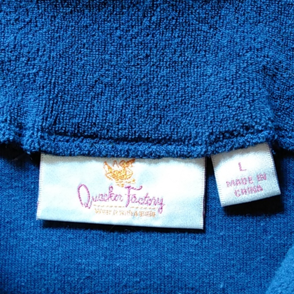 Quacker Factory Patriotic Terry Pullover Robe With Star Embroidery - Picture 7 of 7